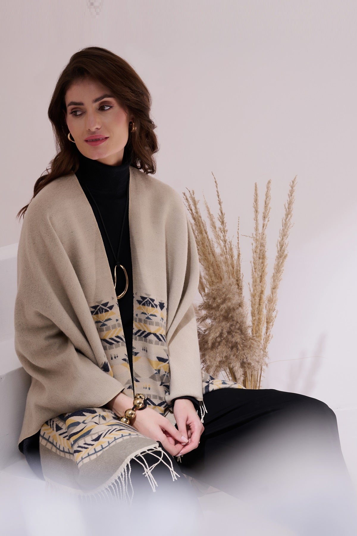 -  Kim Grey Heritage Cashmere Cape