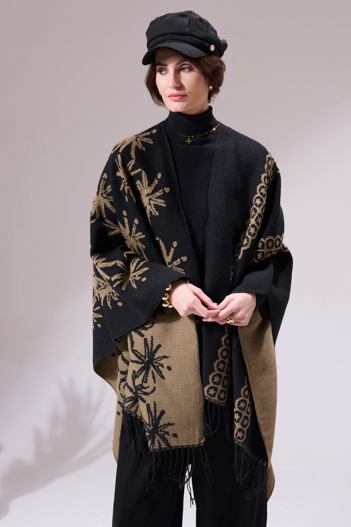 -  Lewis Black Heritage Cashmere Cape