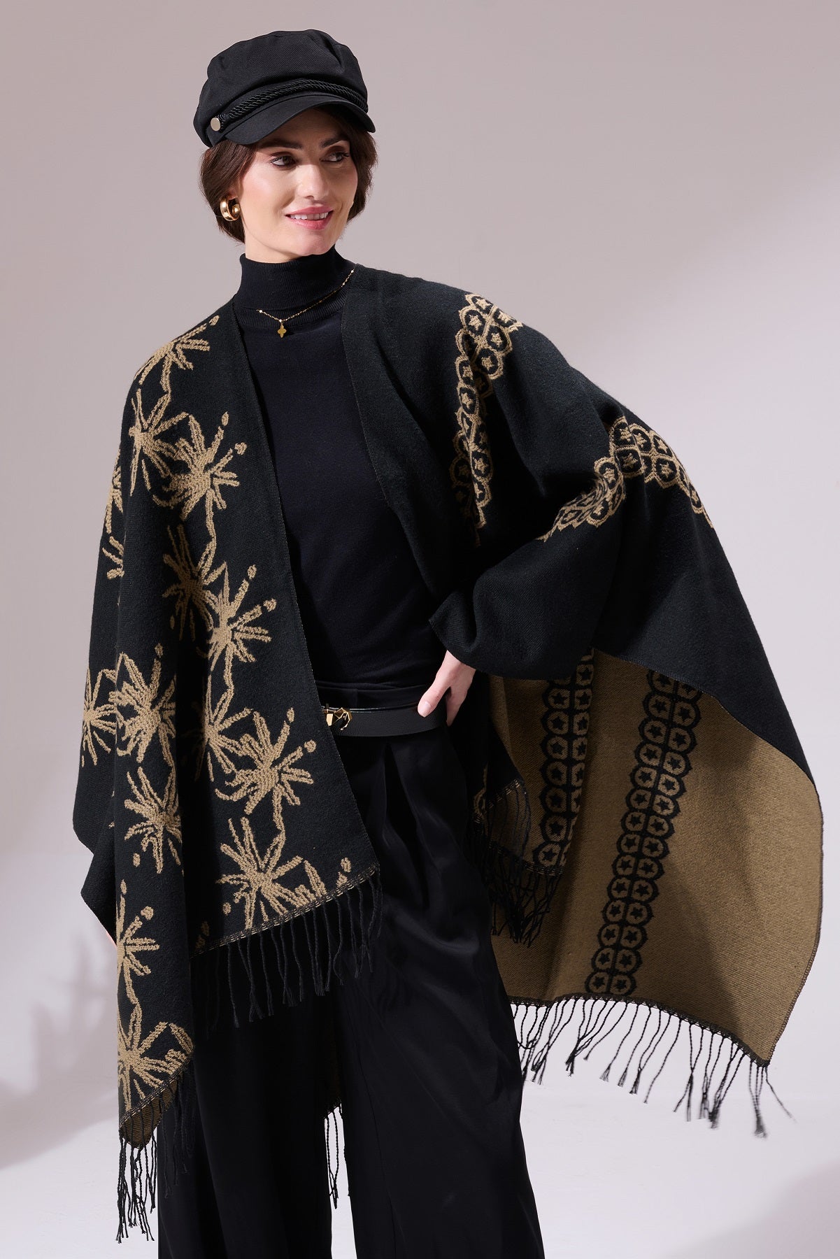 -  Lewis Black Heritage Cashmere Cape