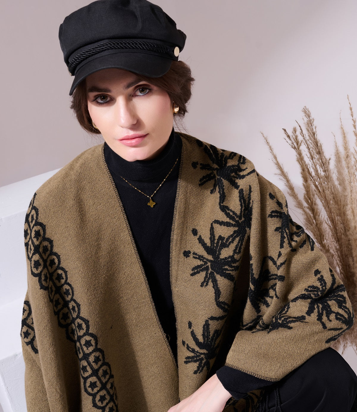 -  Lewis Black Heritage Cashmere Cape