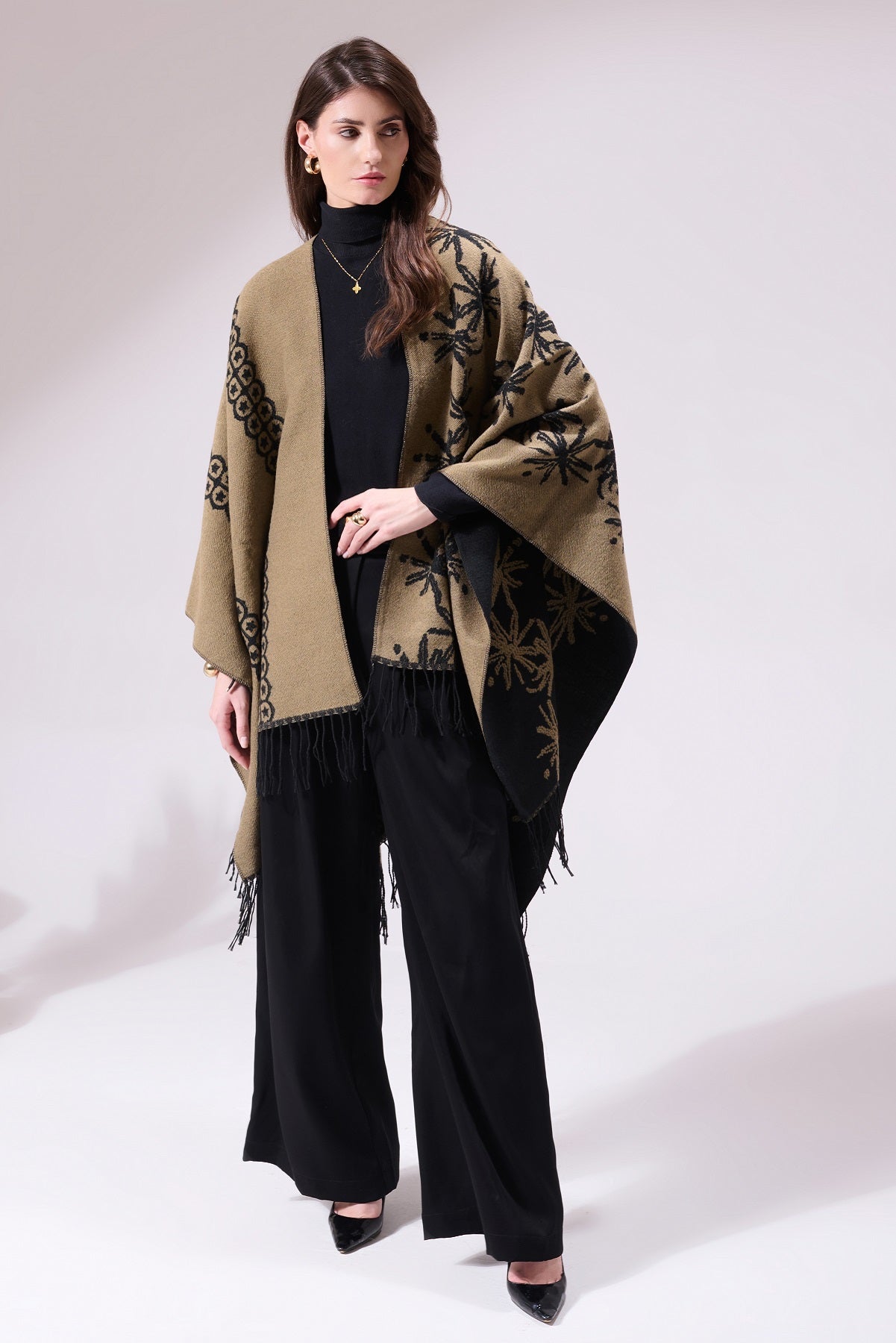 -  Lewis Black Heritage Cashmere Cape