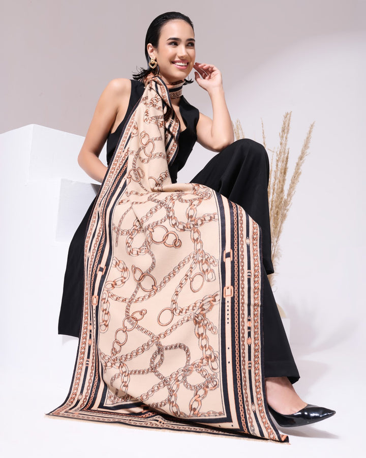 Jon Beige Heritage Cashmere Stole