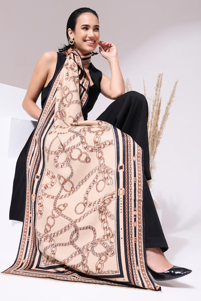 -  Jon Beige Heritage Cashmere Stole