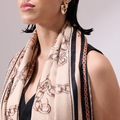 -  Jon Beige Heritage Cashmere Stole