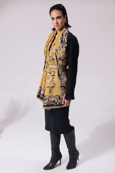 -  Nathan Mustard Heritage Cashmere Stole