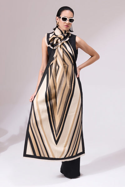 -  Serena Beige Heritage Cashmere Stole