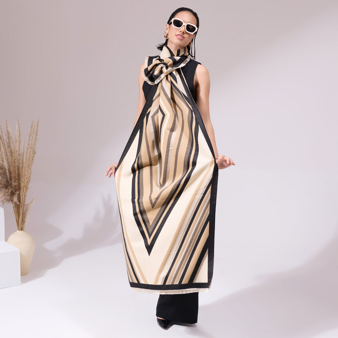 Serena Beige Heritage Cashmere Stole