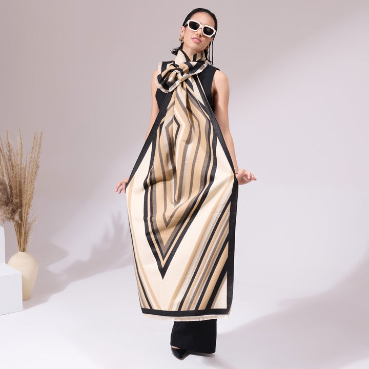 Serena Beige Heritage Cashmere Stole