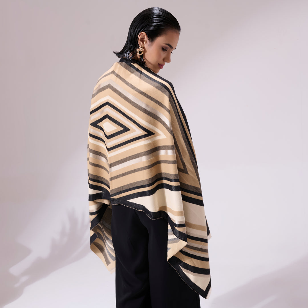 Serena Beige Heritage Cashmere Stole