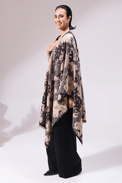 Masty Beige and Black Heritage Cashmere Cape