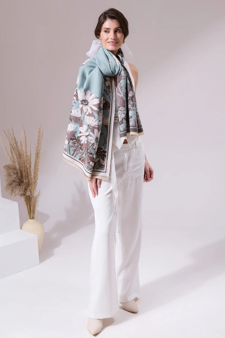 Shita Sky Blue Heritage Cashmere stole