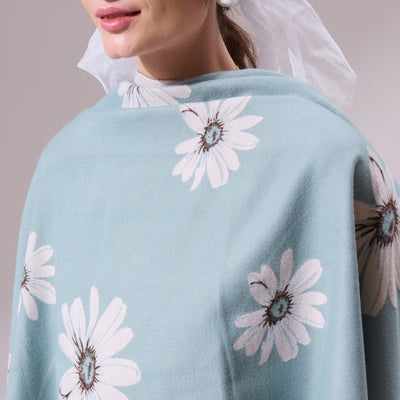 -  Shita Sky Blue Heritage Cashmere Cape