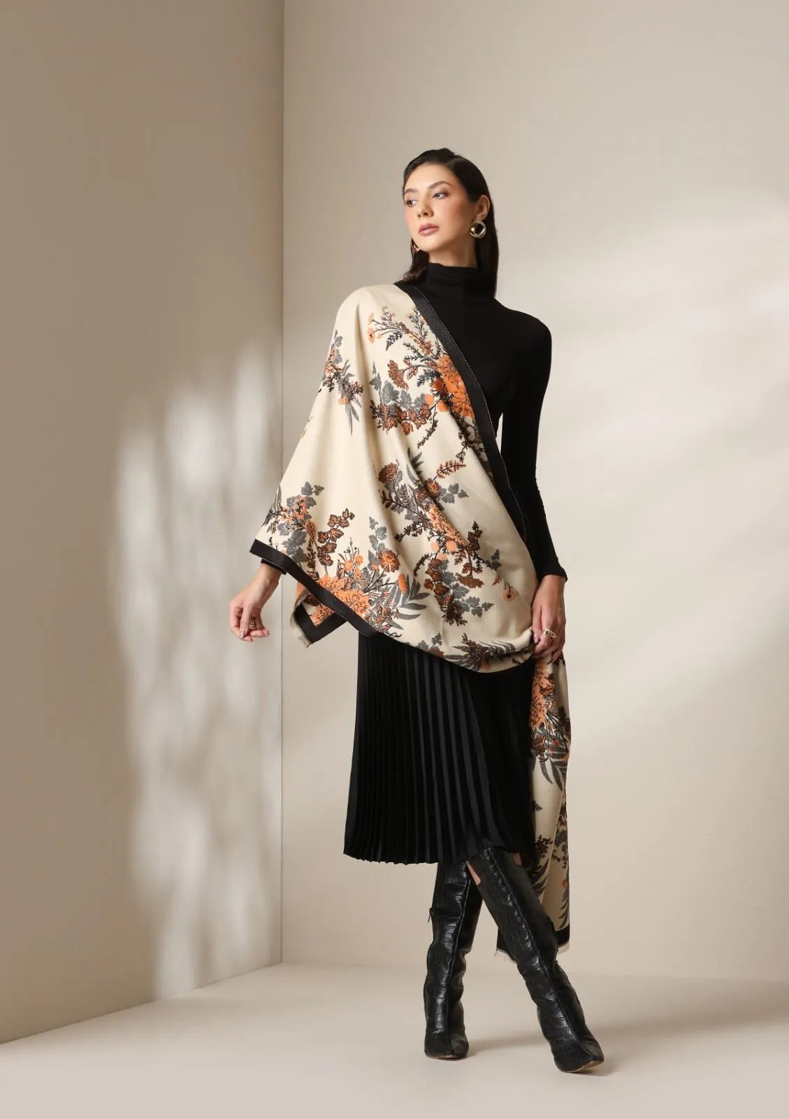 Autumn Bloom Thick vegan cashmere Stoles