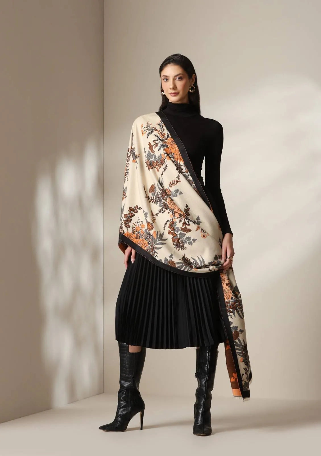 Autumn Bloom Thick vegan cashmere Stoles