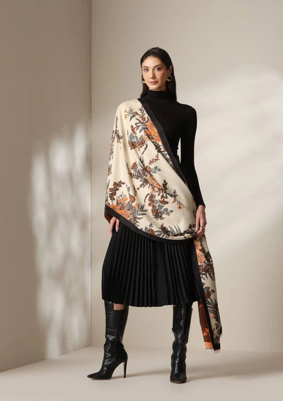 Autumn Bloom Thick vegan cashmere Stoles