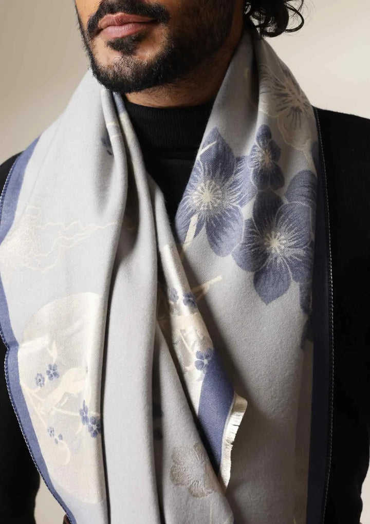 Frost Bloom Thick vegan cashmere Stoles for Men &amp; Women