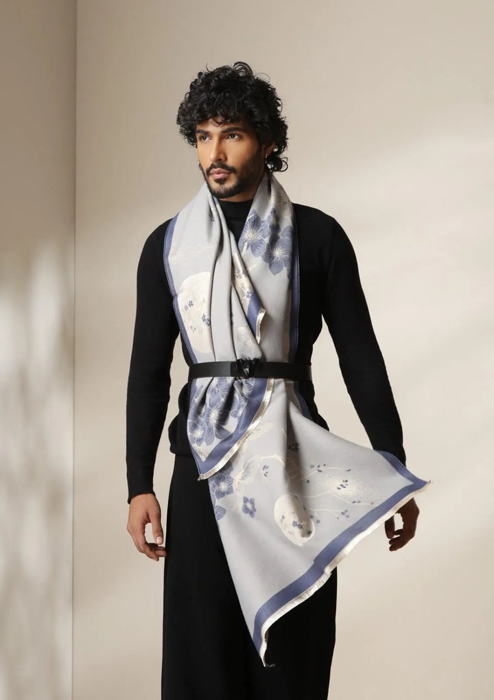 Frost Bloom Thick vegan cashmere Stoles for Men &amp; Women