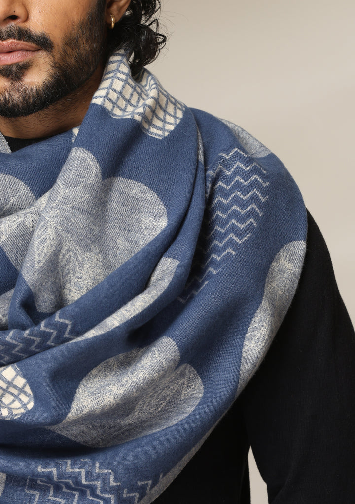 Indigo Eclipse Thick vegan cashmere Stoles for Men &amp; Women