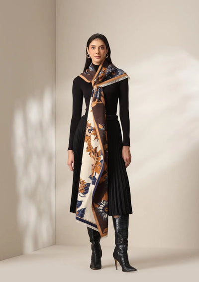 Golden Bloom Thick vegan cashmere Stoles