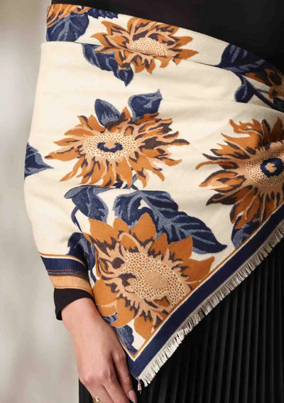 Golden Bloom Thick vegan cashmere Stoles