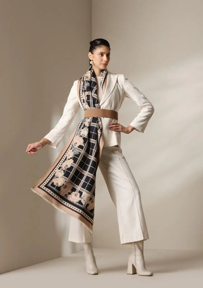 Noir Rose Thick vegan cashmere Stoles