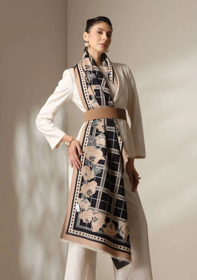 Noir Rose Thick vegan cashmere Stoles