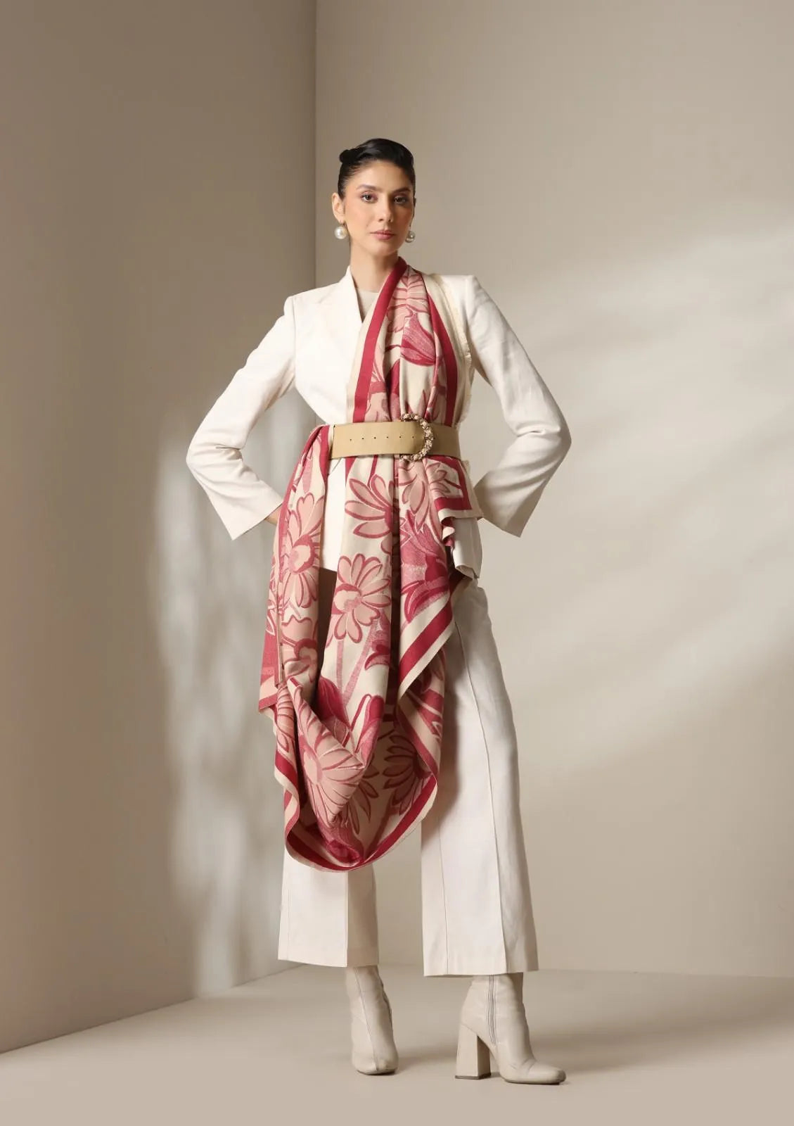 Scarlet Bloom Thick vegan cashmere Stoles