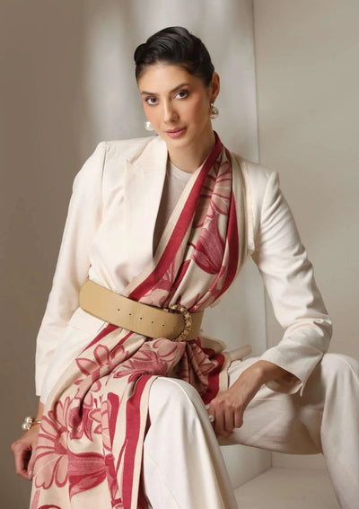 Scarlet Bloom Thick vegan cashmere Stoles