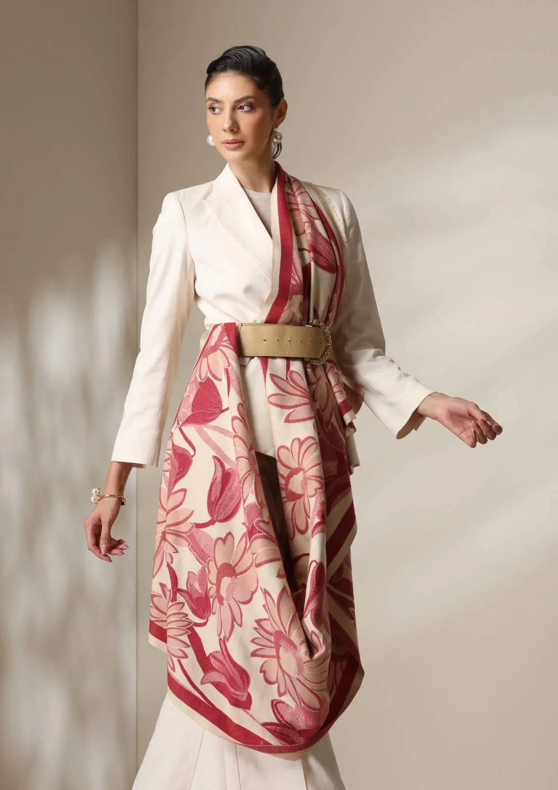 Scarlet Bloom Thick vegan cashmere Stoles