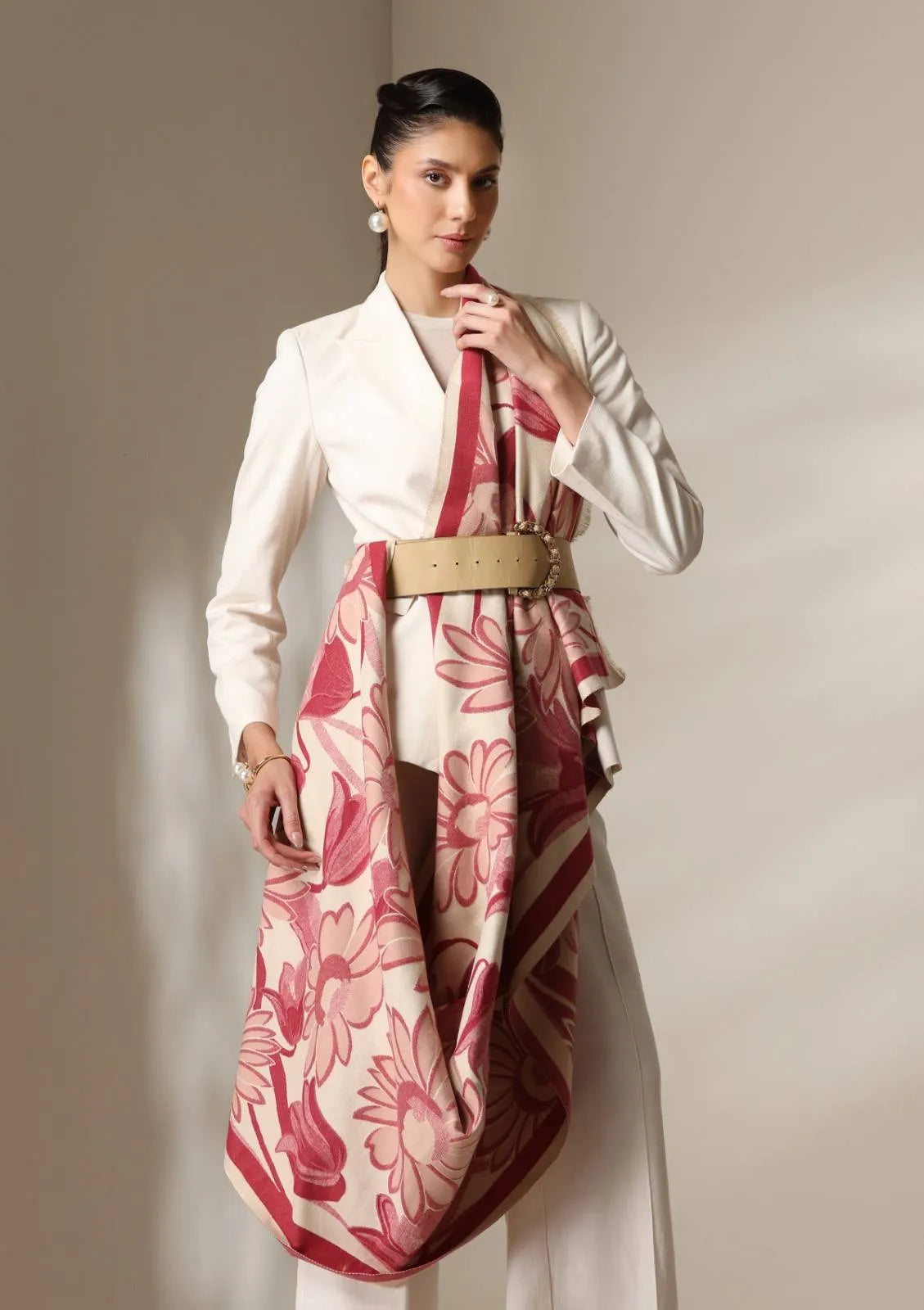 Scarlet Bloom Thick vegan cashmere Stoles