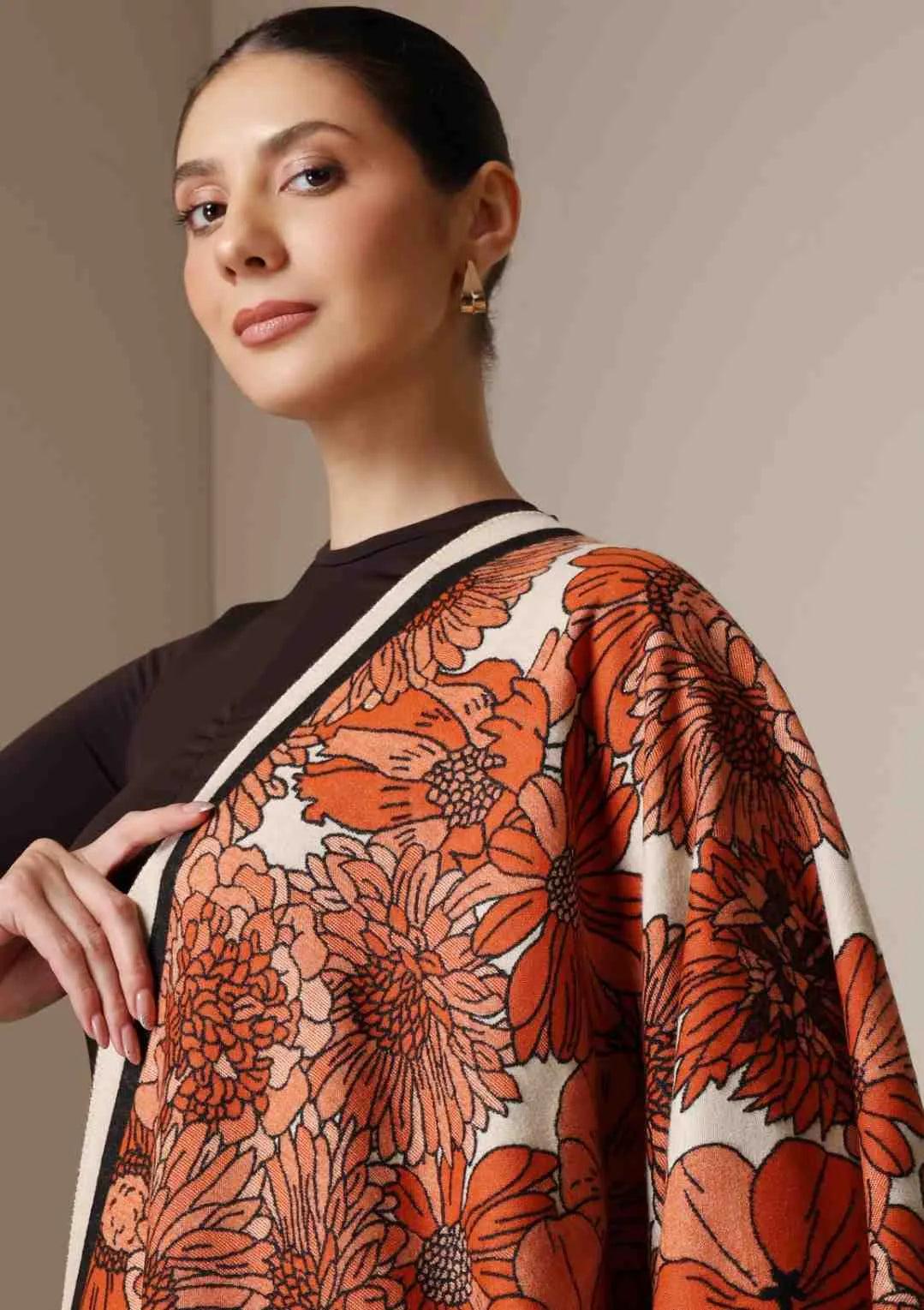 Dusala Autumn Bloom Thick vegan cashmere Stoles