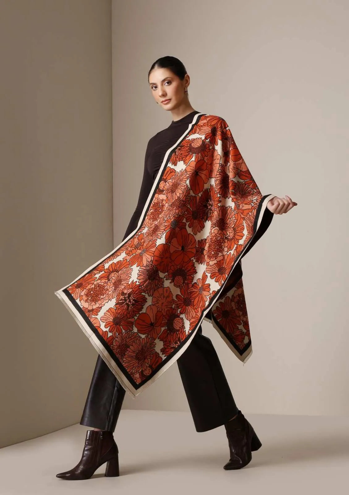 Dusala Autumn Bloom Thick vegan cashmere Stoles