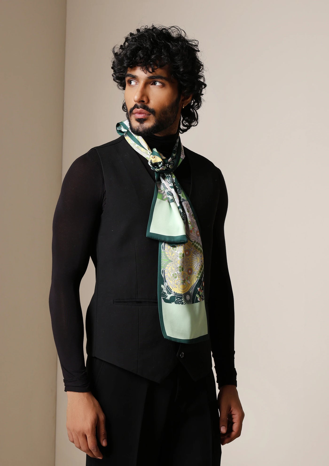 Dusala Emerald Flora Silk Scarf set