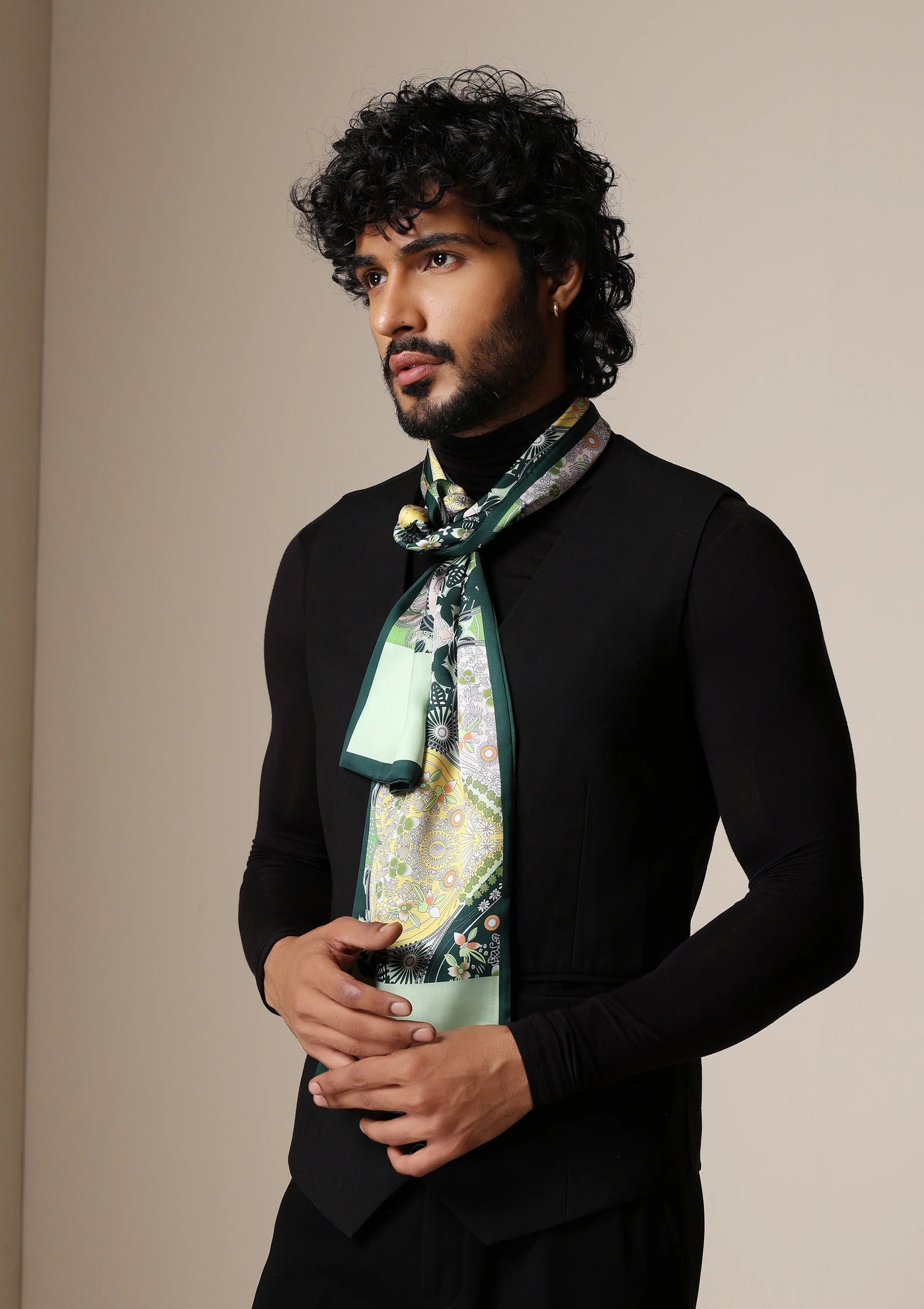 Dusala Emerald Flora Silk Scarf set