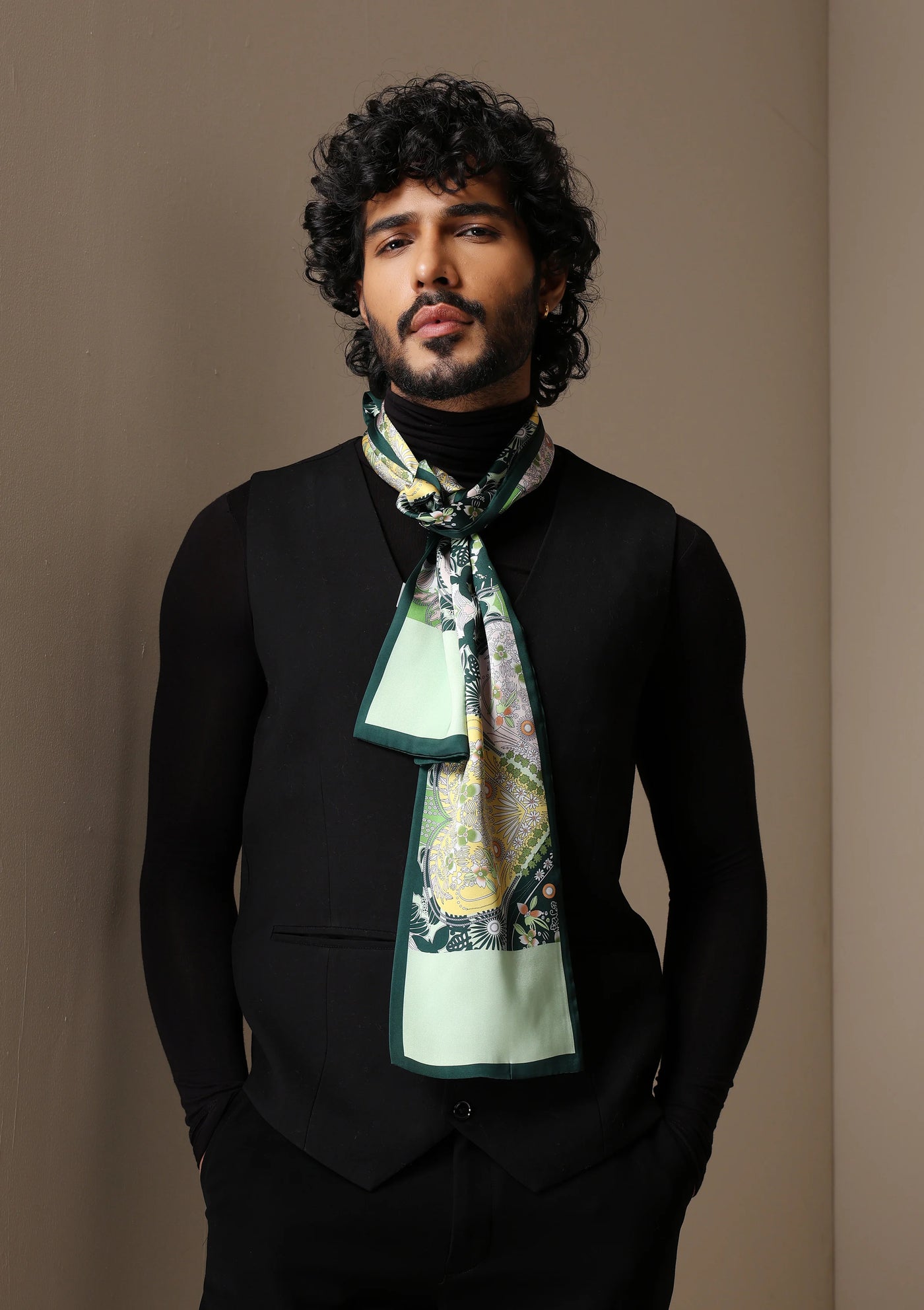 Dusala Emerald Flora Silk Scarf set