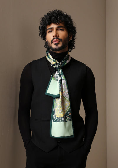 Dusala Emerald Flora Silk Scarf set