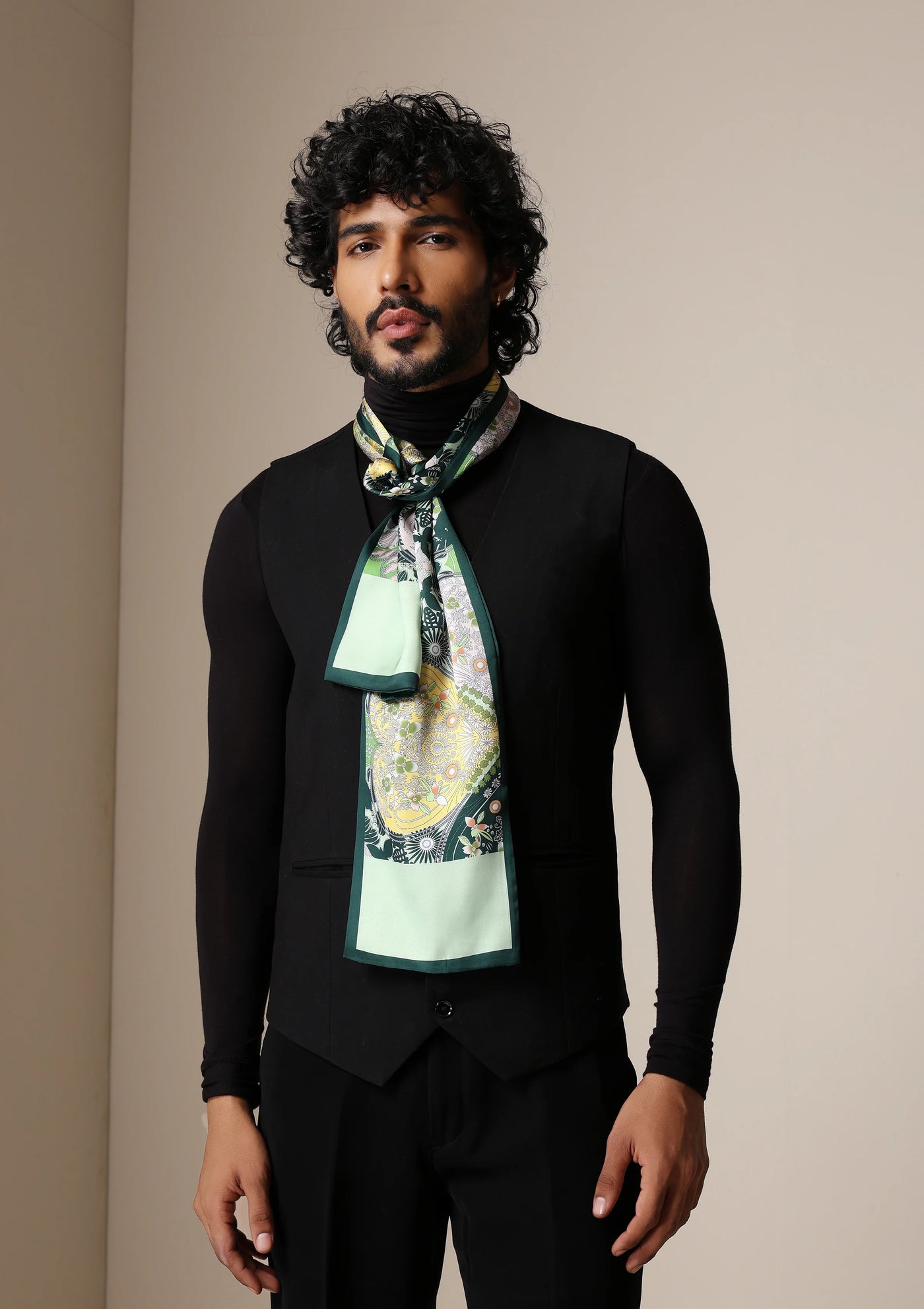 Dusala Emerald Flora Silk Scarf set