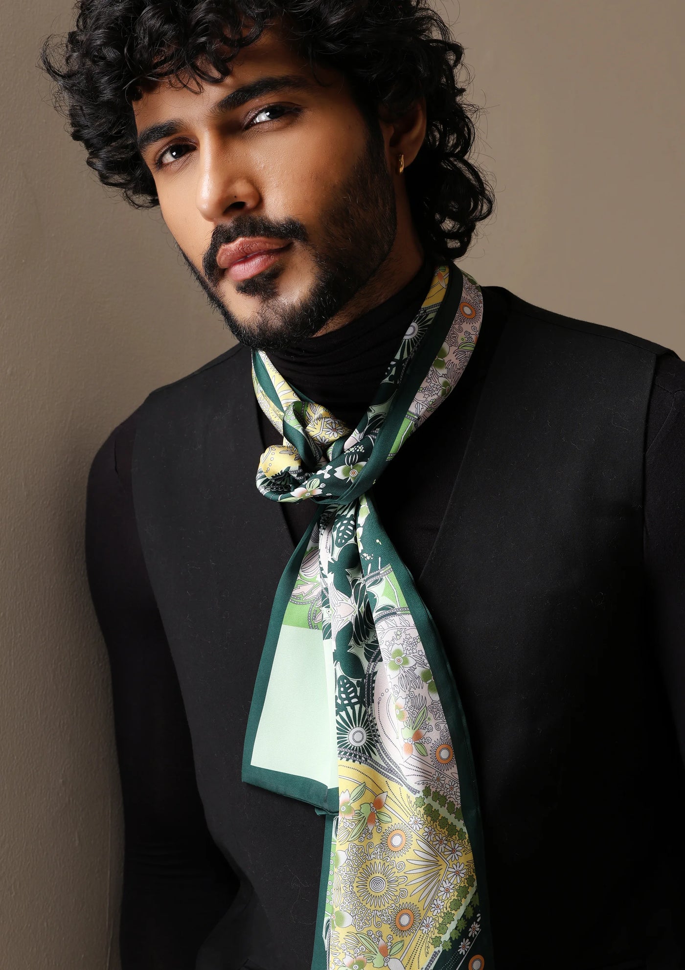 Dusala Emerald Flora Silk Scarf set