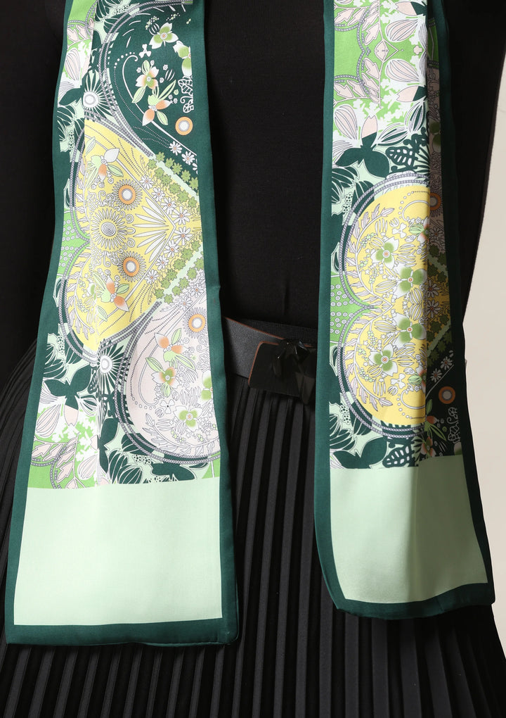 Dusala Emerald Flora Silk Scarf set