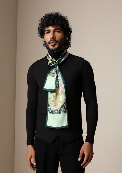 Dusala Emerald Flora Silk Scarf set