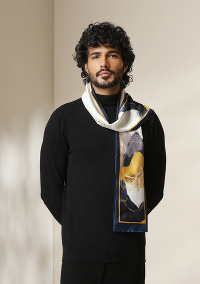 Dusala Midnight Peaks Silk Scarf set