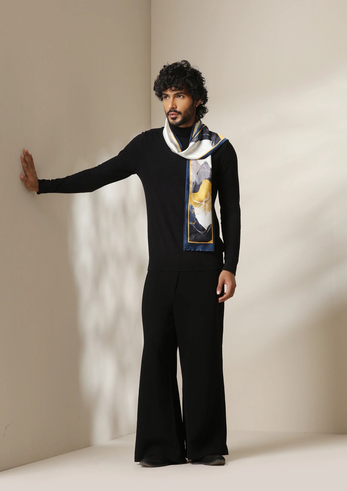 Dusala Midnight Peaks Silk Scarf set