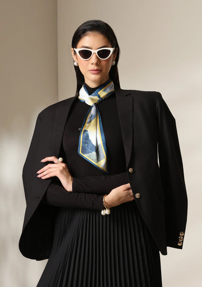 Dusala Midnight Peaks Silk Scarf set