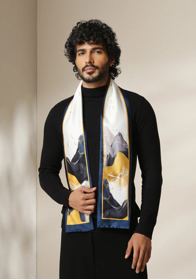 Dusala Midnight Peaks Silk Scarf set
