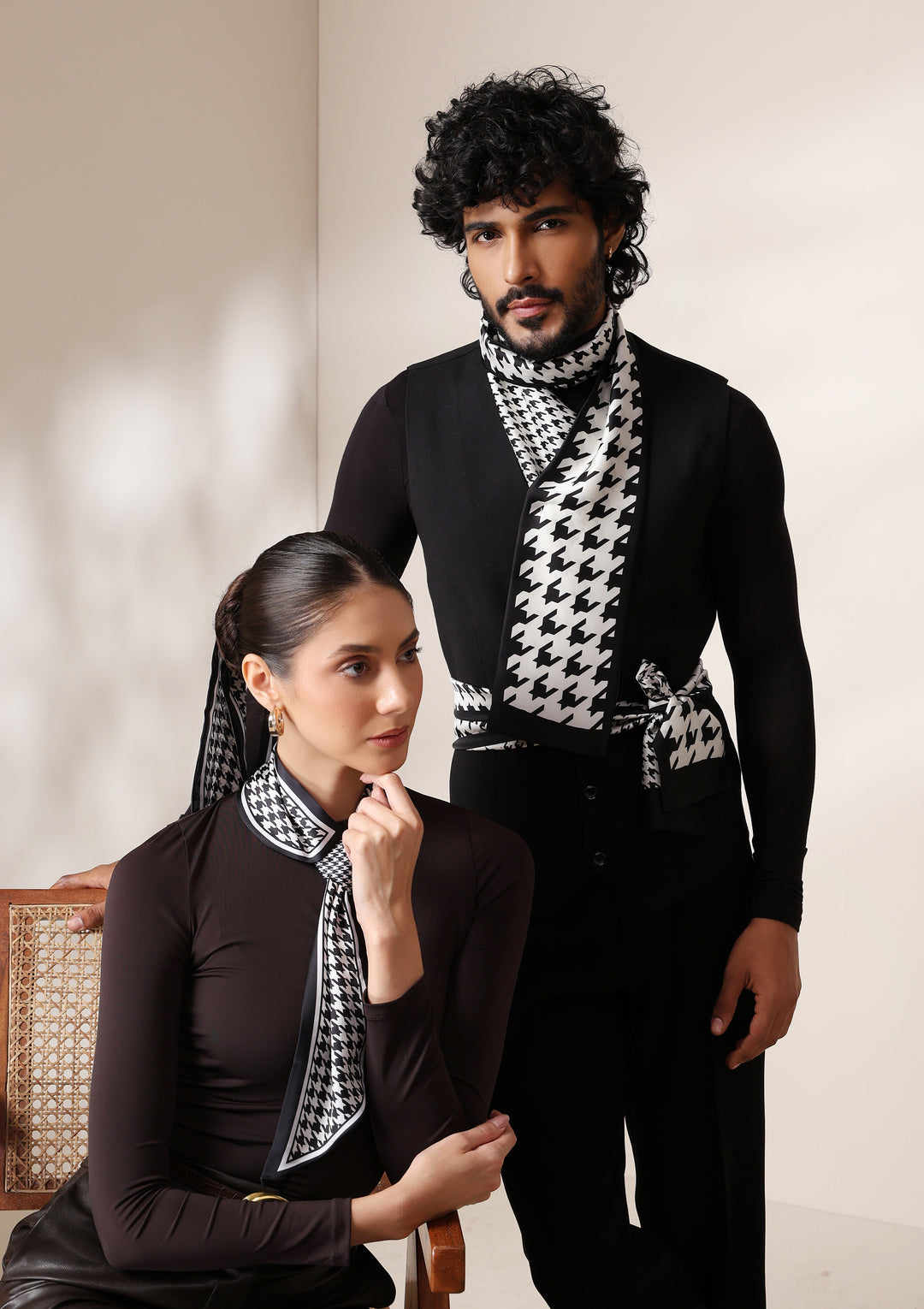 His &amp; Her Houndstooth Luxury Gift Set