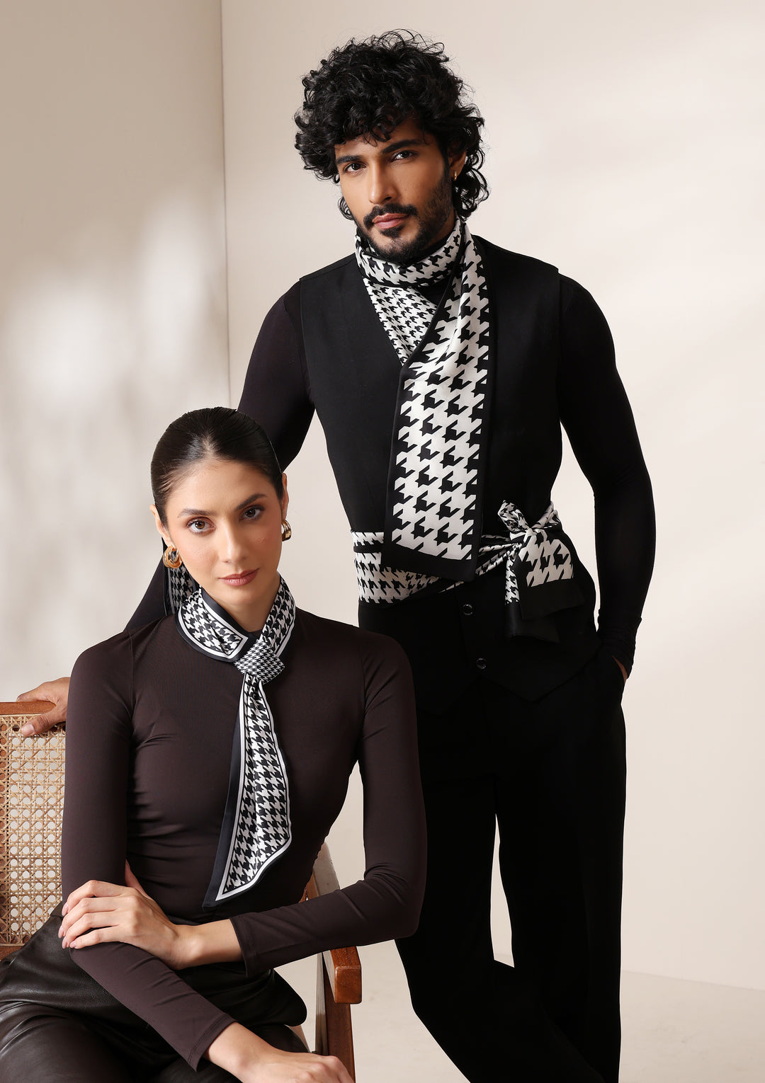 His &amp; Her Houndstooth Luxury Gift Set