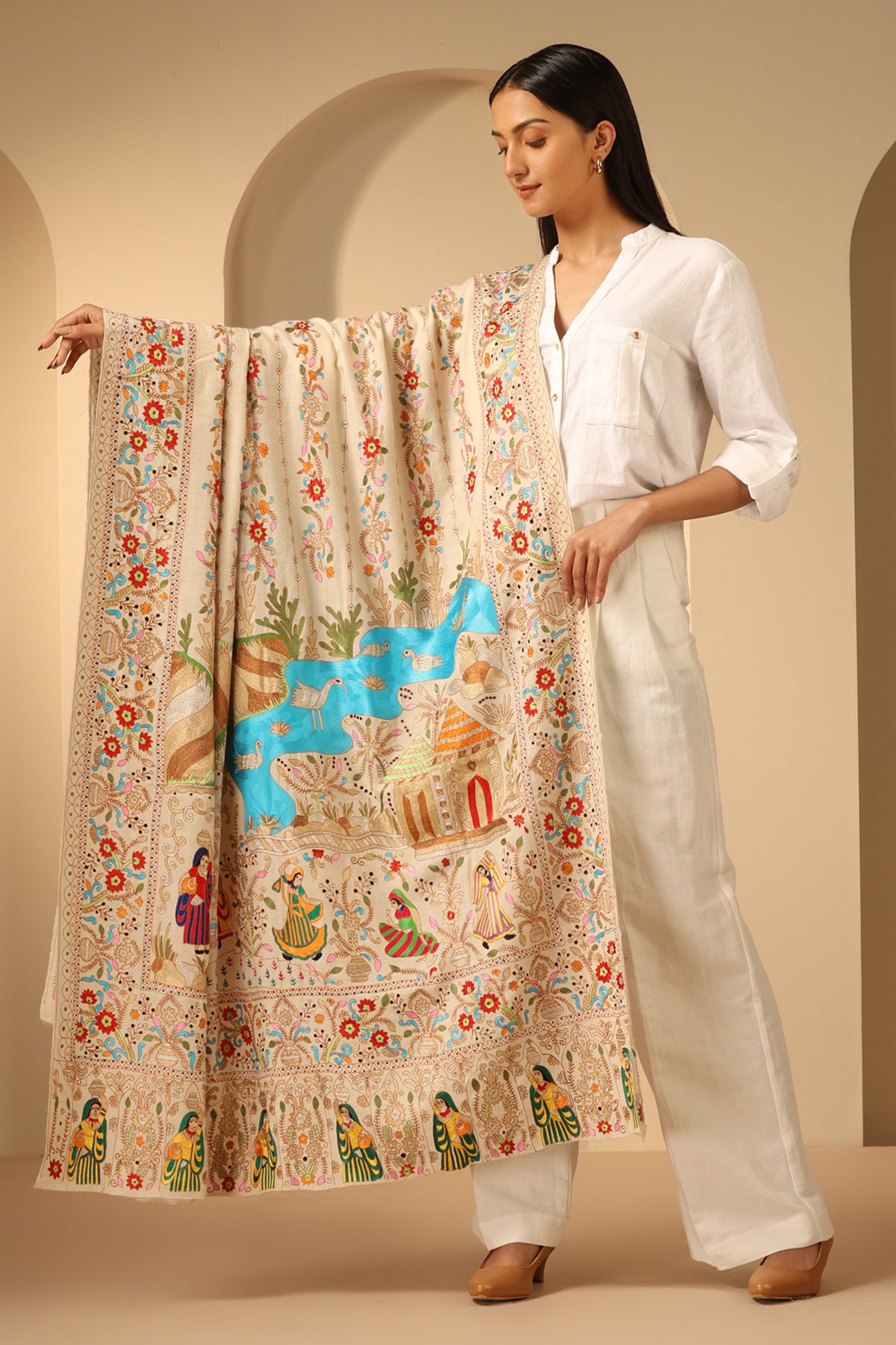 -  Aanshi Handmade Pashmina Shawl