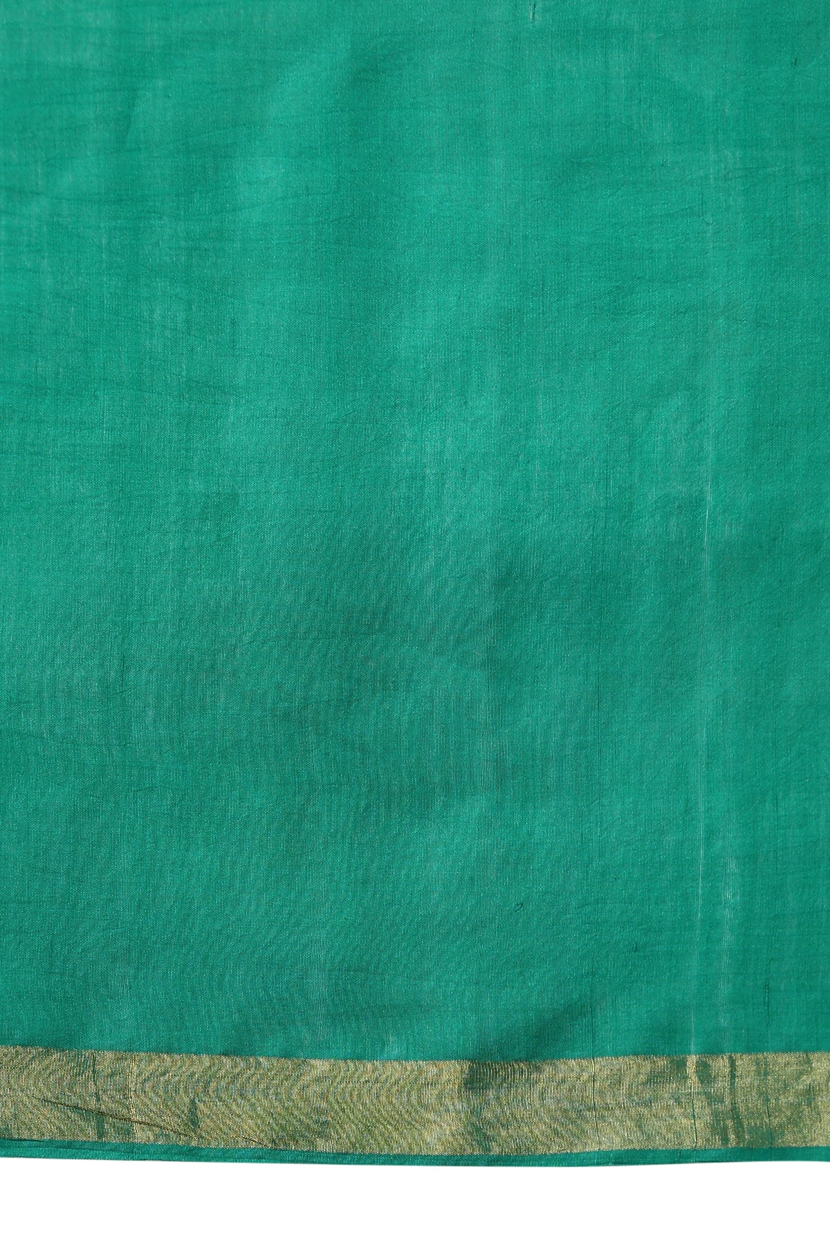 -  Poppy handmade sea green Kosa Silk saree with intricate bail gaadi design