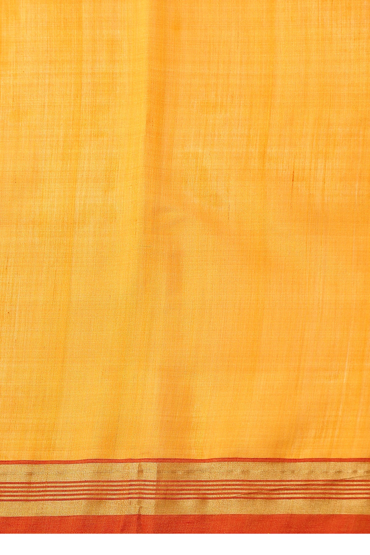 -  Hyacinth handmade mustard Kosa Silk saree with sunflower designs all over