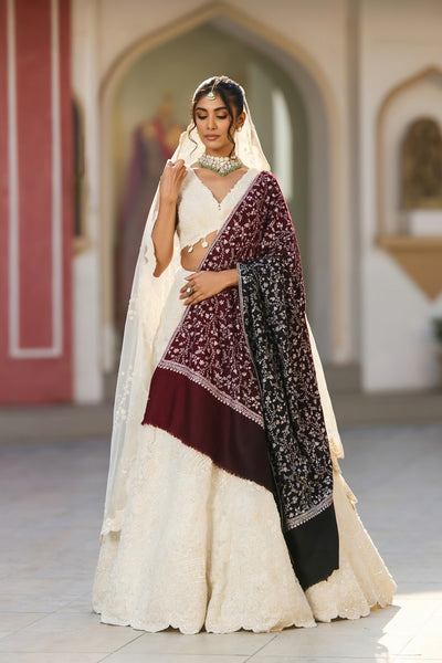 -  Koshi Soozni Pashmina Shawl